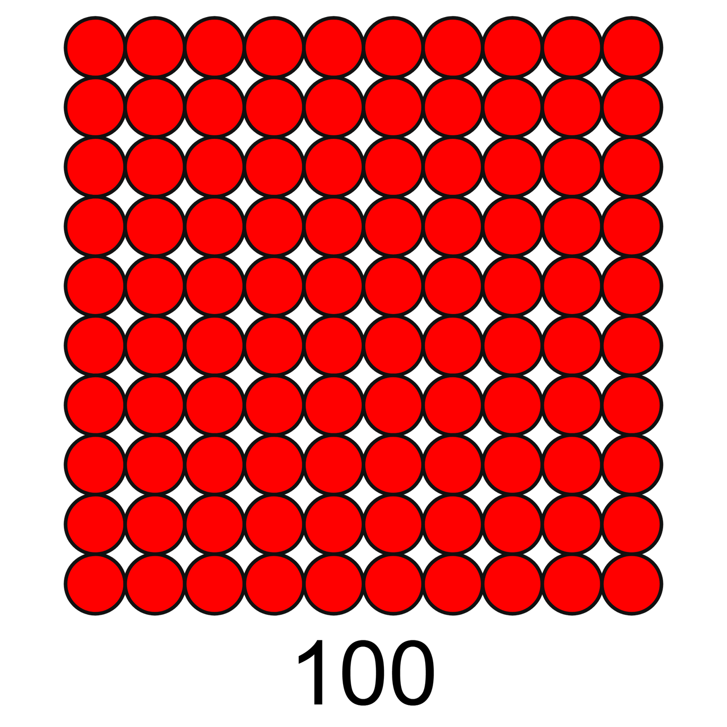 ColorMyMath square number 100 = 10 squared design