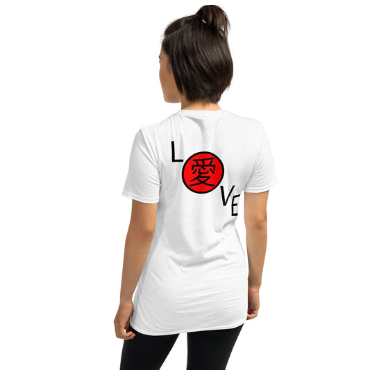 LOVE 愛 Japanese Red Short-Sleeve Unisex T-Shirt - -Lighten Your Life [ItsAboutTime.Life][date]
