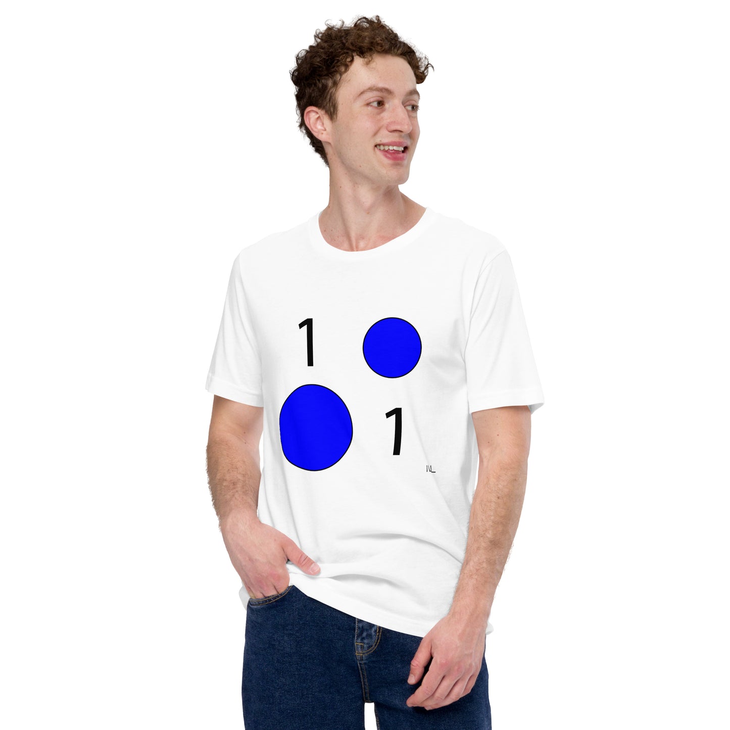 January 1st Blue T-Shirt at 1:01 101 0101 Front