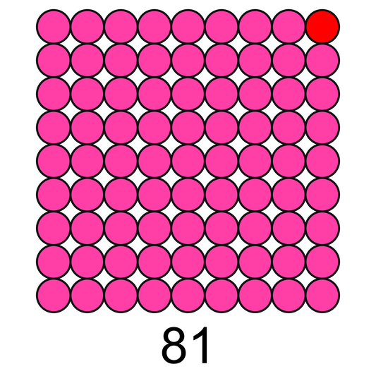 ColorMyMath square number 81 = 9 squared design