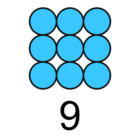 ColorMyMath square number 9 = 3 squared design