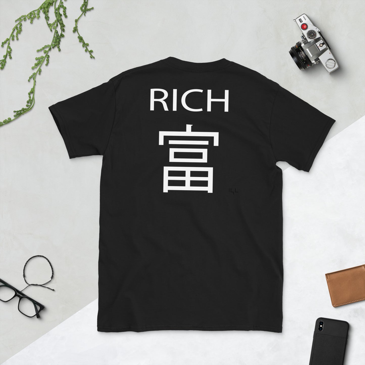 RICH Chinese Short-Sleeve Unisex T-Shirt - -Lighten Your Life [ItsAboutTime.Life][date]